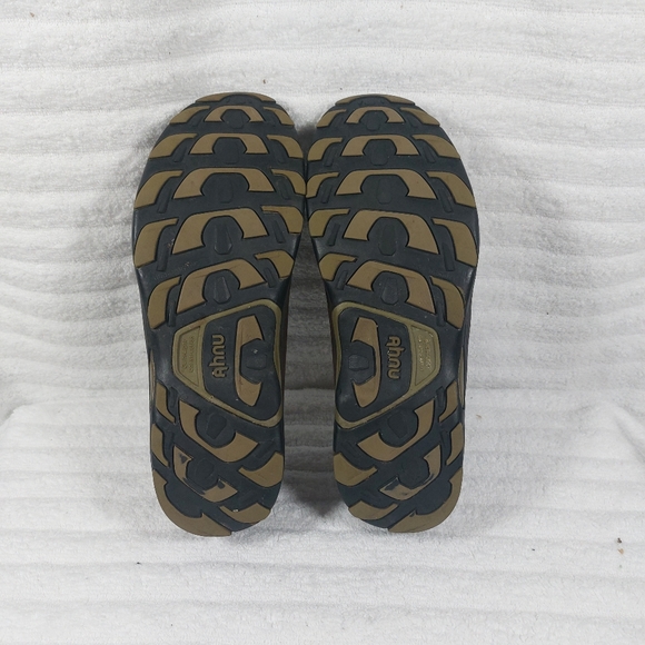 Ahnu Hiking Walking Shoes Brown Black Leather Bungee Lace Womens Size 9 - Picture 6 of 8